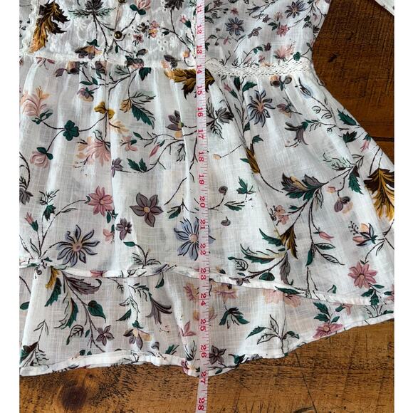 Womens Anthropologie Ginevra Floral Lace Babydoll Boho Long Sleeve Blouse XS - Picture 11 of 12